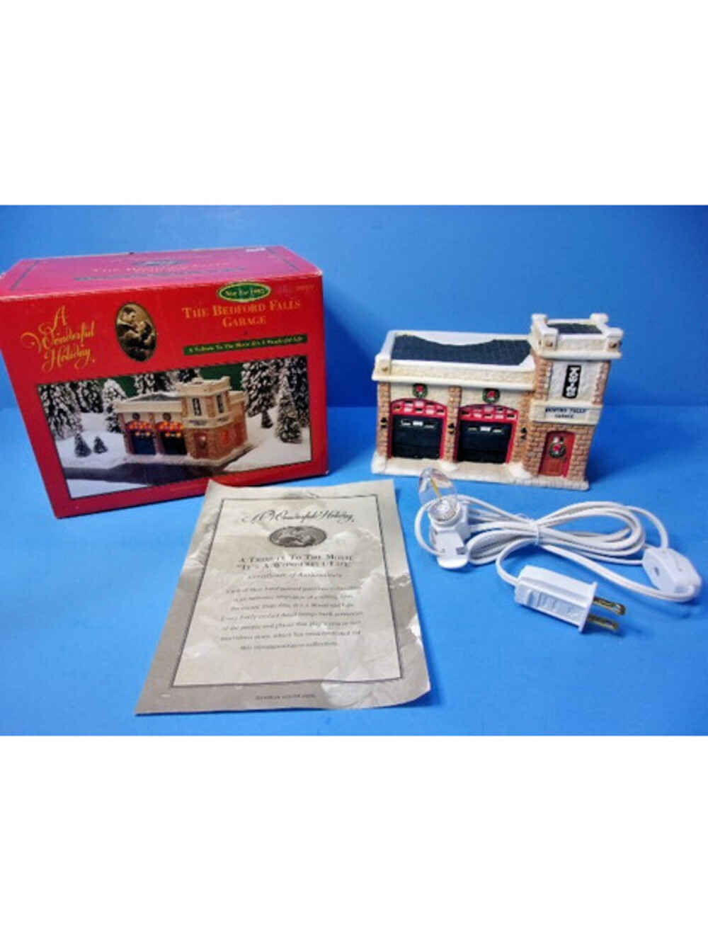 It's A Wonderful Life Village Bedford Falls Garage #515171 Box & Light Cord 1995